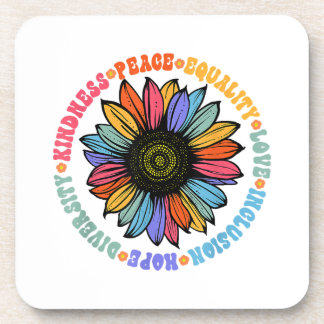 Kindness Peace Equality Love Hope Diversity Human  Coaster
