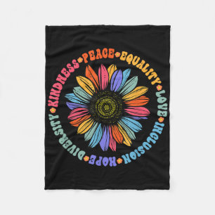Kindness Peace Equality Love Hope Diversity Human Fleece Blanket