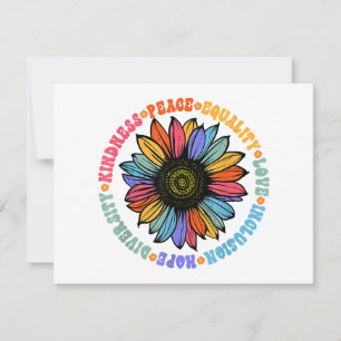 Kindness Peace Equality Love Hope Diversity Human  Holiday Card