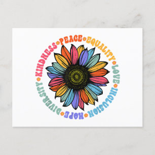 Kindness Peace Equality Love Hope Diversity Human Holiday Postcard