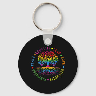 Kindness Peace Equality Love Hope Diversity Human Key Ring