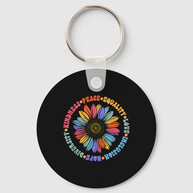 Kindness Peace Equality Love Hope Diversity Human  Key Ring (Front)