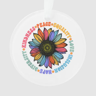 Kindness Peace Equality Love Hope Diversity Human Ornament