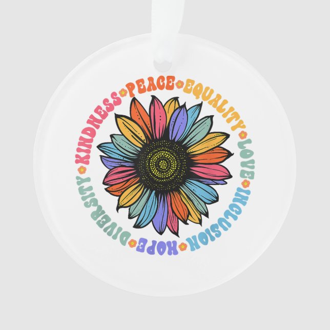 Kindness Peace Equality Love Hope Diversity Human  Ornament (Front)