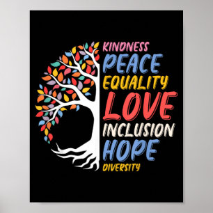 Kindness Peace Equality Love Hope Diversity Human Poster