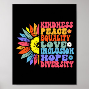 Kindness Peace Equality Love Hope Diversity Human Poster