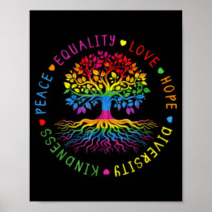 Kindness Peace Equality Love Hope Diversity Human Poster