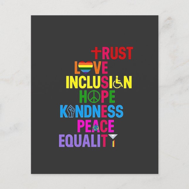 Kindness Peace Equality Love Inclusion Hope   (Front)