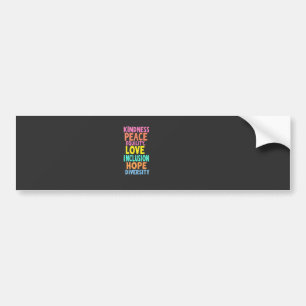 Kindness Peace Equality Love Inclusion Hope Divers Bumper Sticker