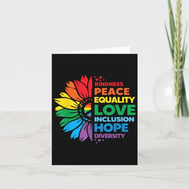 Kindness Peace Equality Love Inclusion Hope Divers Card (Front)