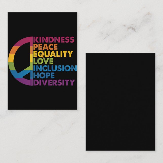 Kindness Peace Equality Love Inclusion Hope Divers Card (Front/Back)