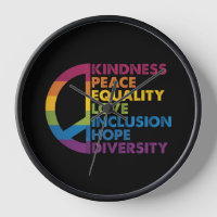Kindness Peace Equality Love Inclusion Hope Divers