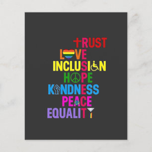 Kindness Peace Equality Love Inclusion Hope Flyer