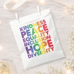 Kindness Peace Equality Love Inclusion Hope LGBT Favour Bag