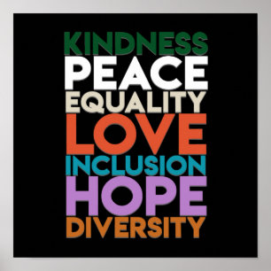 Kindness Peace Support Earth World Peace Day Lover Poster