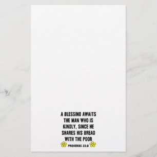 Kindness -- Proverbs 22:9 Stationery