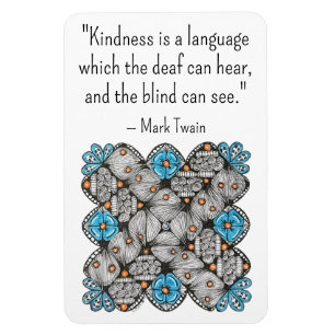 Kindness Quote with BW Hand-Drawn Doodle Magnet