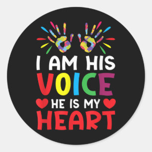 Kindness Ribbon Heart Autism Awareness _2 Classic Round Sticker