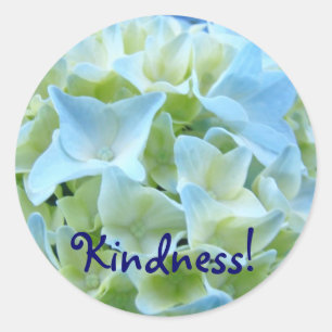 Kindness! stickers Blue White Hydrangea Flowers