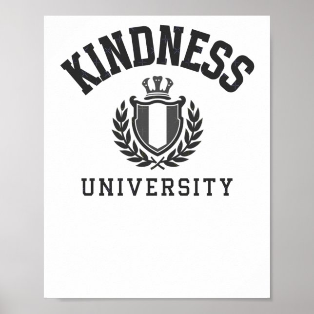 Kindness University - Dark Colour Font Sticker  Poster (Front)
