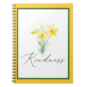 Kindness watercolor daffodils  notebook