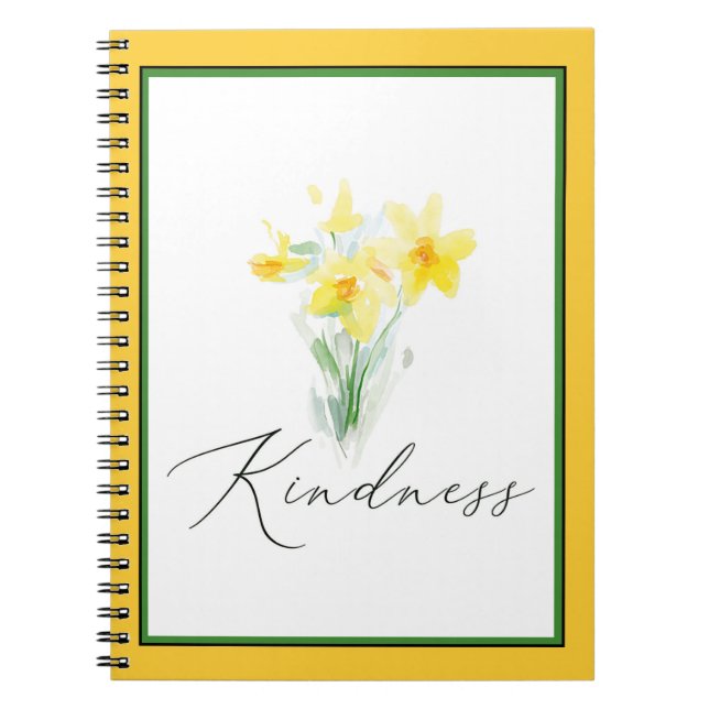 Kindness watercolor daffodils  notebook (Front)