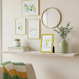 Kindness watercolor daffodils Plaque