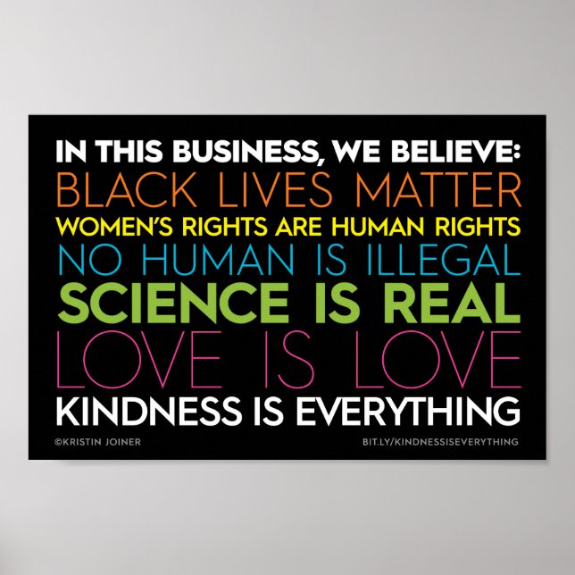 #KindnessIsEverything "In This Business" Poster (Front)