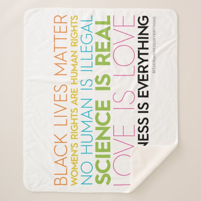 #KindnessIsEverything Sherpa Blanket (white) (Front)