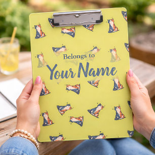 Kindred Paws Cat Lover Olive Gold Personalised Clipboard