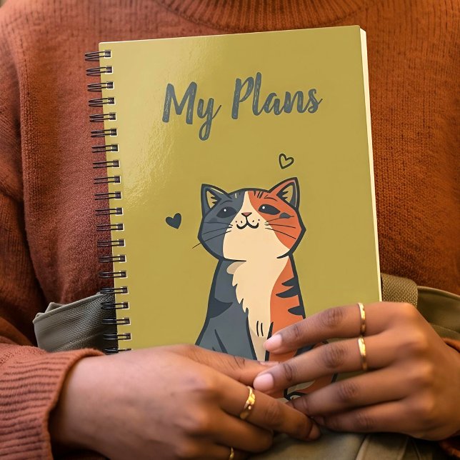 Kindred Paws | Cat Lover | Olive Gold Personalised Planner (Lifestyle Shot)