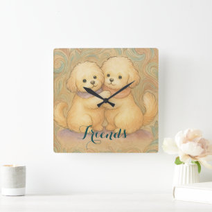 Kindred Paws Square Wall Clock