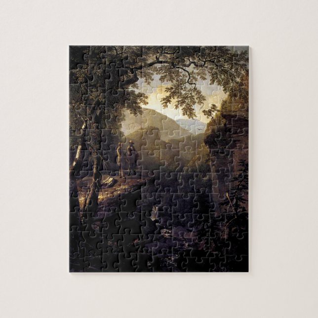 Kindred Spirits on Cliff in Woods - Durand Jigsaw Puzzle (Vertical)