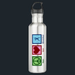 Kinesiologist Peace Love Kinesiology 710 Ml Water Bottle<br><div class="desc">Peace Love Kinesiology. A cute kinesiologist gift for person who works in a human kinesiology office or practice. Order these now for your centre.</div>