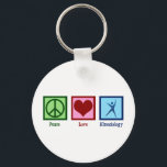 Kinesiologist Peace Love Kinesiology Key Ring<br><div class="desc">Peace Love Kinesiology. A cute kinesiologist gift for person who works in a human kinesiology office or practice. Order these now for your centre.</div>