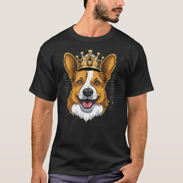 King American Corgi Crown Dog T-Shirt (Front)