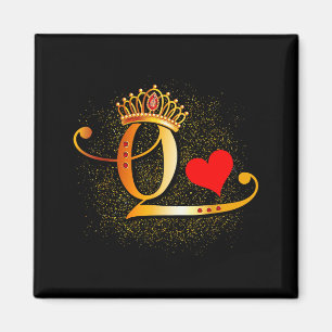 King & Queen Of Hearts Crown Couple Saint Vale Magnet