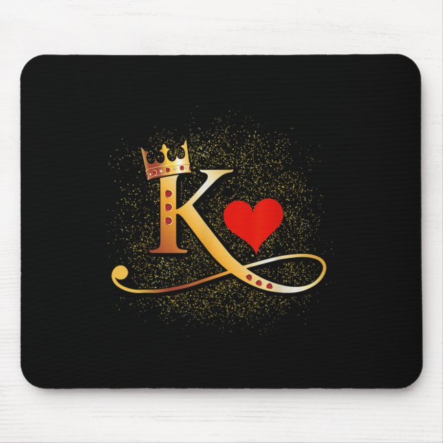King &amp; Queen Of Hearts Crown Couple Saint Vale Mouse Pad (Front)