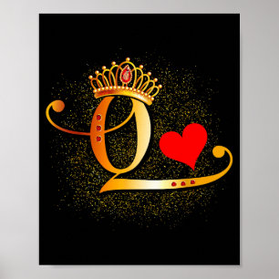 King & Queen Of Hearts Crown Couple Saint Vale Poster