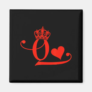 King & Queen Of Hearts Matching Couple Saint V Magnet