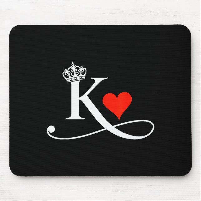 King &amp; Queen Of Hearts Matching Couple Saint V Mouse Pad (Front)