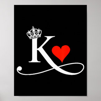 King &amp; Queen Of Hearts Matching Couple Saint V Poster