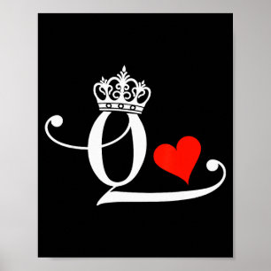 King &amp; Queen Of Hearts Matching Couple Saint V Poster
