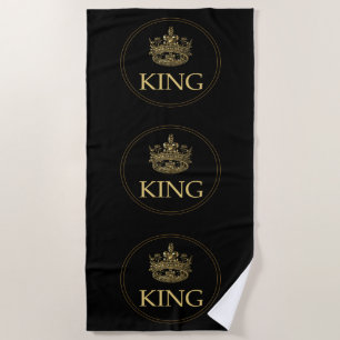 King and Crown Royal Emblem Beach Towel