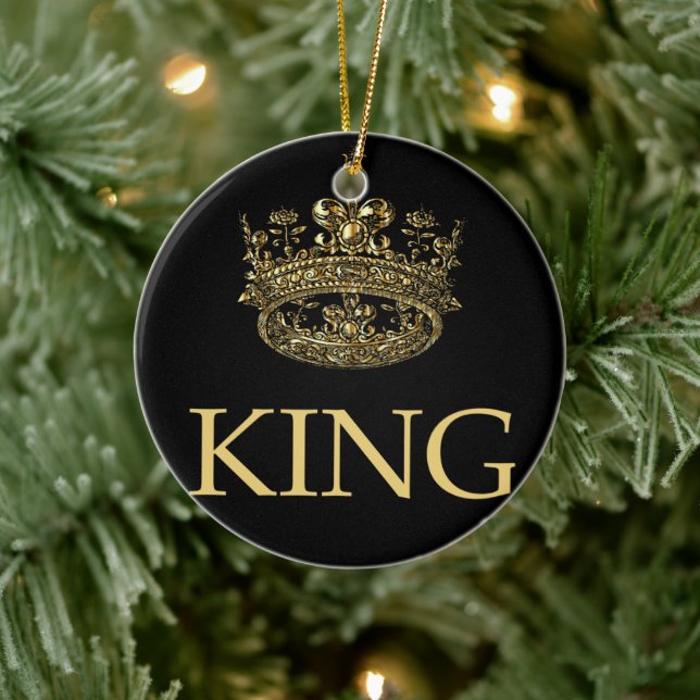 King and Crown Royal Emblem Ceramic Ornament (Tree)