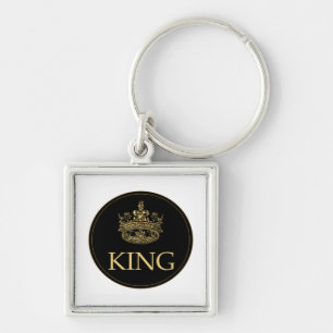 King and Crown Royal Emblem Key Ring