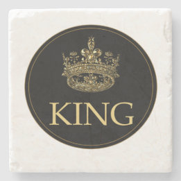 King and Crown Royal Emblem Stone Coaster