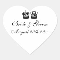 King and Queen chess theme wedding stickers