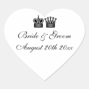King and Queen chess theme wedding stickers