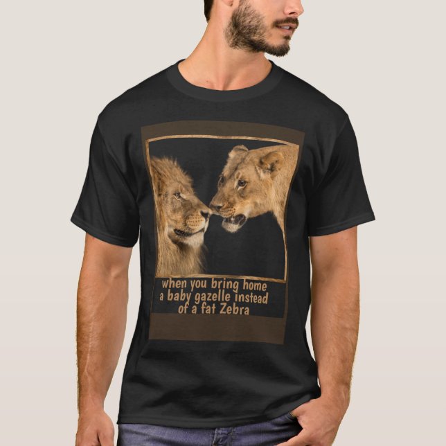 King and Queen Lion Couple Lion and Lioness T-Shirt (Front)